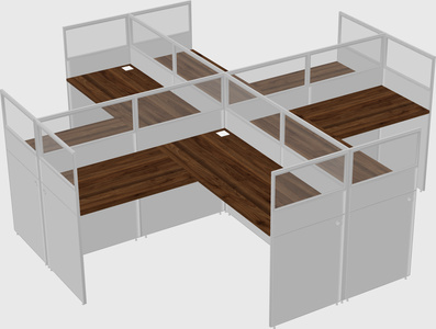 Shared l-shaped cubicles
