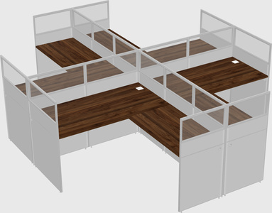 Shared l-shaped cubicles