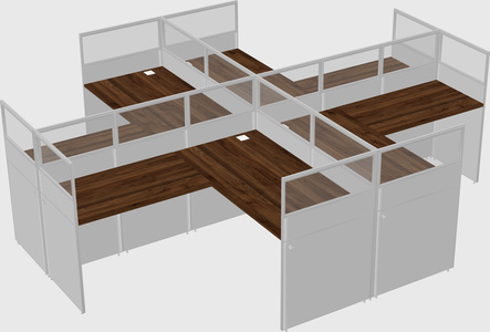 Shared l-shaped cubicles