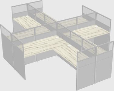 Shared l-shaped cubicles