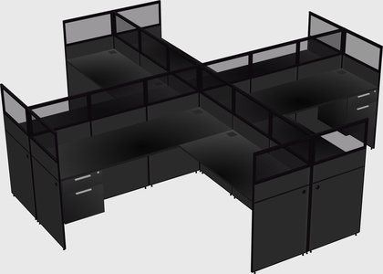 Shared l-shaped cubicles
