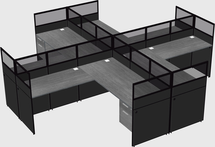 Shared l-shaped cubicles