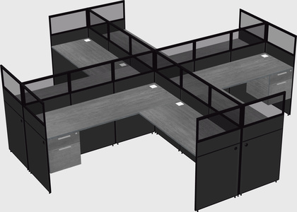 Shared l-shaped cubicles