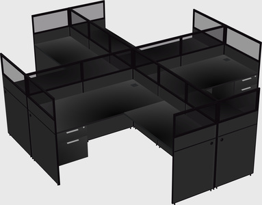 Shared l-shaped cubicles