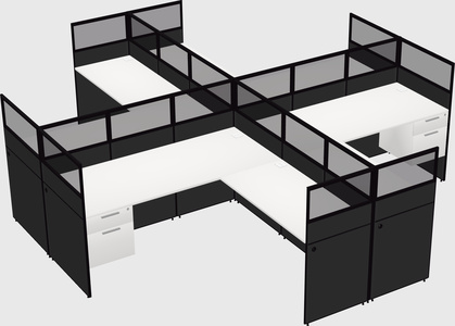 Shared l-shaped cubicles
