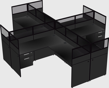 Shared l-shaped cubicles