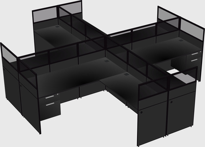Shared l-shaped cubicles