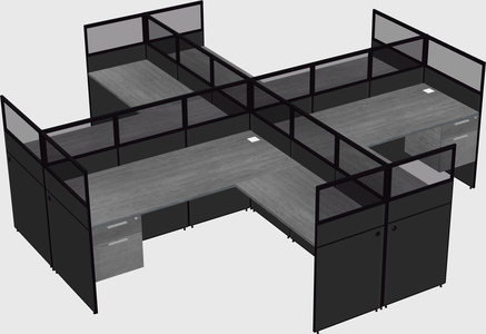 Shared l-shaped cubicles