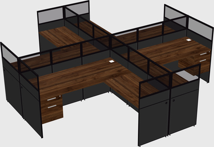 Shared l-shaped cubicles