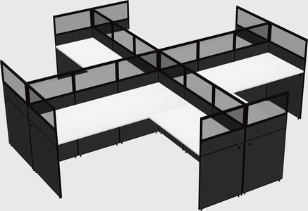 Shared l-shaped cubicles