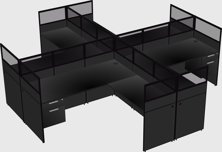 Shared l-shaped cubicles