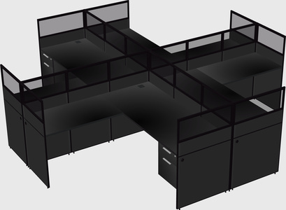 Shared l-shaped cubicles