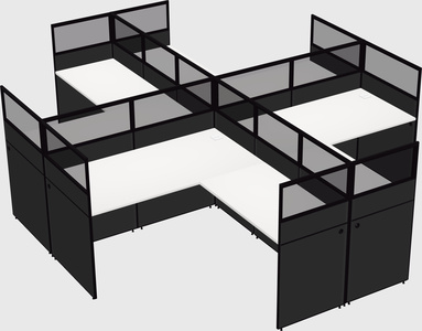 Shared l-shaped cubicles