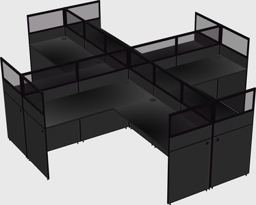 Shared l-shaped cubicles
