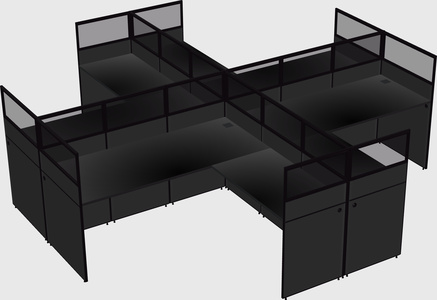 Shared l-shaped cubicles