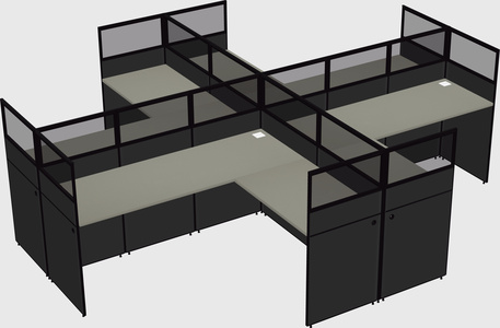 Shared l-shaped cubicles