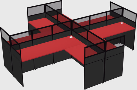 Shared l-shaped cubicles