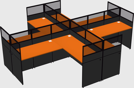 Shared l-shaped cubicles