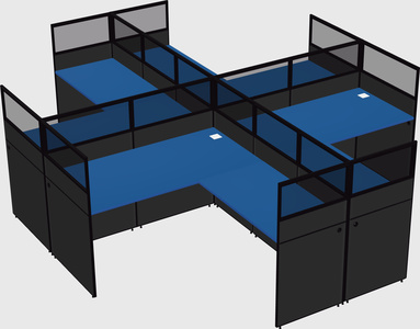 Shared l-shaped cubicles