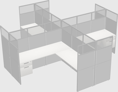 Shared l-shaped cubicles