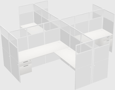Shared l-shaped cubicles