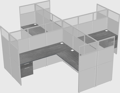 Shared l-shaped cubicles