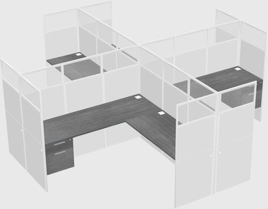 Shared l-shaped cubicles