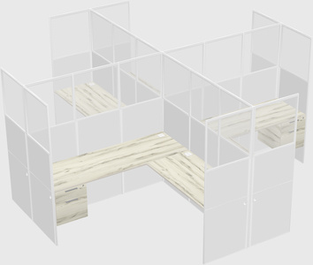 Shared l-shaped cubicles