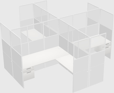 Shared l-shaped cubicles