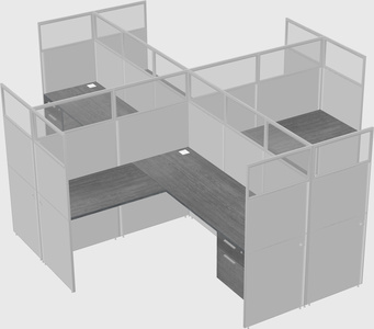 Shared l-shaped cubicles