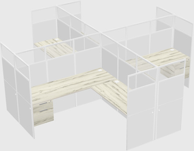 Shared l-shaped cubicles
