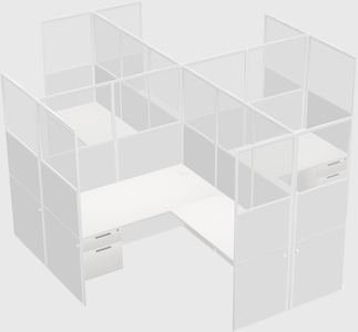 Shared l-shaped cubicles