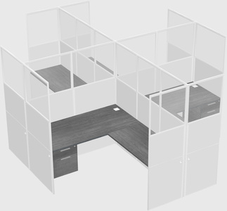 Shared l-shaped cubicles