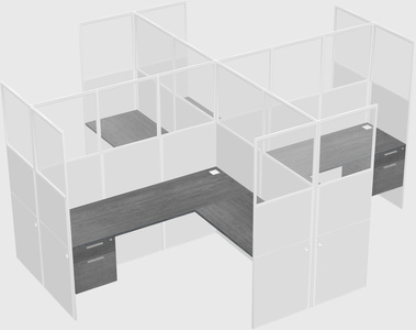 Shared l-shaped cubicles