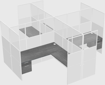 Shared l-shaped cubicles