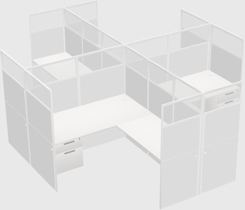 Shared l-shaped cubicles