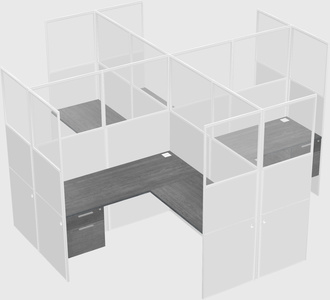 Shared l-shaped cubicles