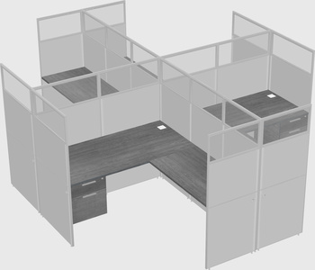 Shared l-shaped cubicles