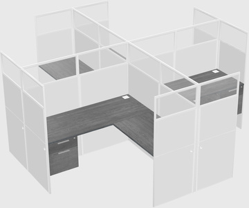 Shared l-shaped cubicles