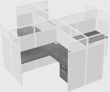 Shared l-shaped cubicles