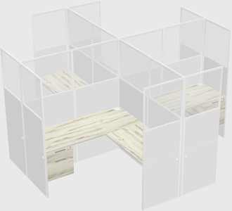 Shared l-shaped cubicles