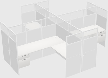 Shared l-shaped cubicles
