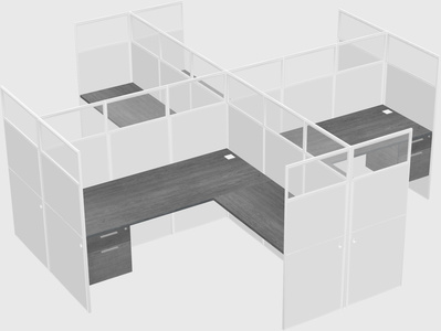 Shared l-shaped cubicles