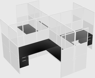 Shared l-shaped cubicles