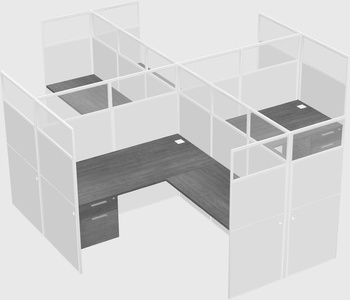 Shared l-shaped cubicles