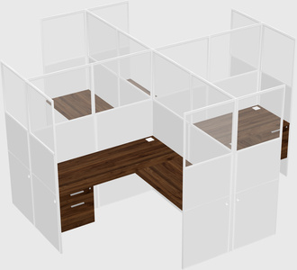 Shared l-shaped cubicles