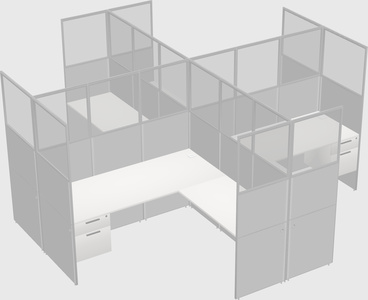 Shared l-shaped cubicles
