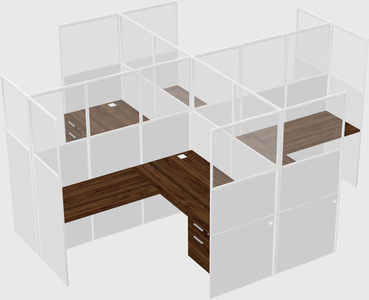 Shared l-shaped cubicles