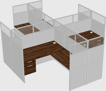 Shared l-shaped cubicles