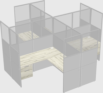Shared l-shaped cubicles